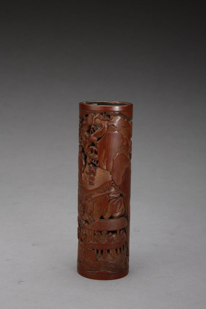 图片[2]-Bamboo carving orchid pavilion picture incense tube-China Archive